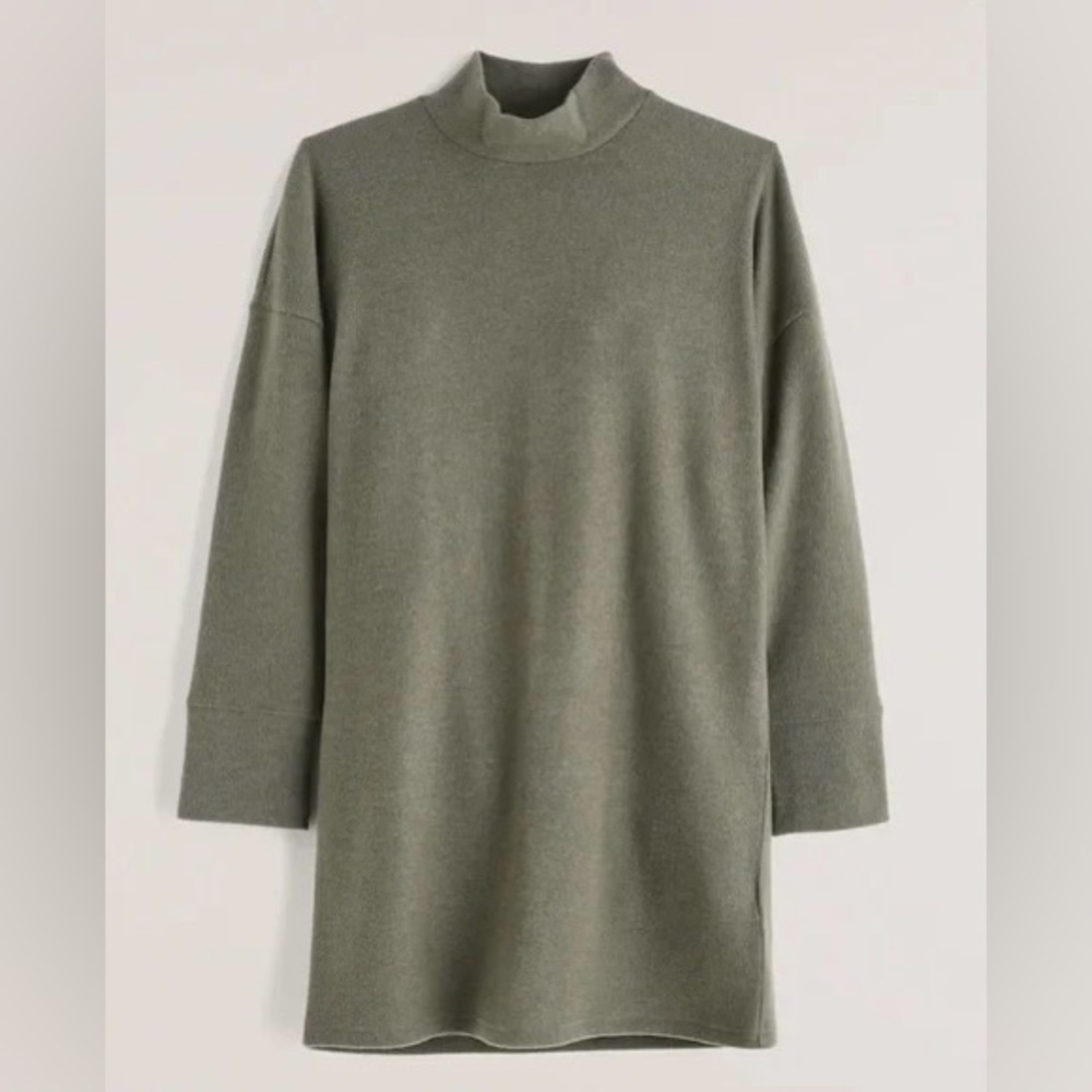 Olive Green Women's Sweater Dress - Abercrombie & Fitch XS
